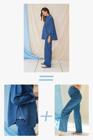 BUNDLE: dark blue double denim