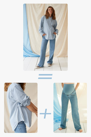 BUNDLE: light blue double denim